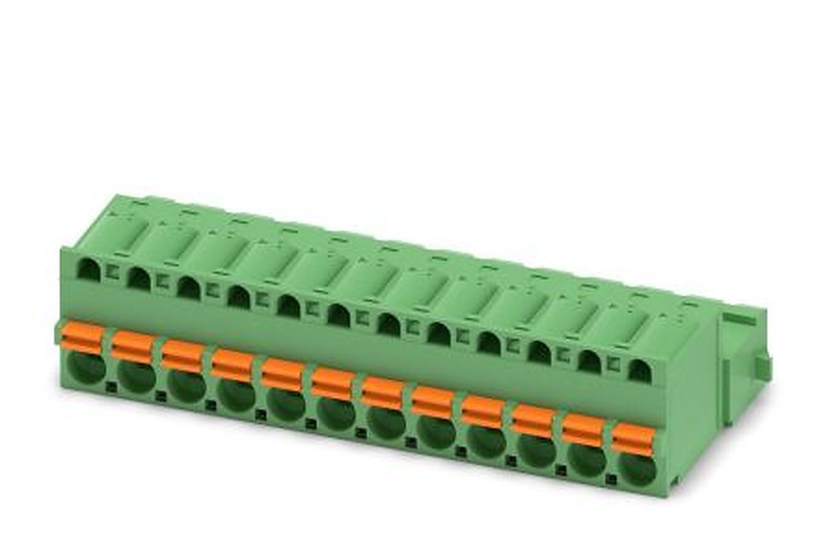 Phoenix Contact FKIC 2.5/12-ST-5.08-RN Series Pluggable Terminal Block, 12-Contact, 5.08 mm Pitch, 1 Row, 1925964
