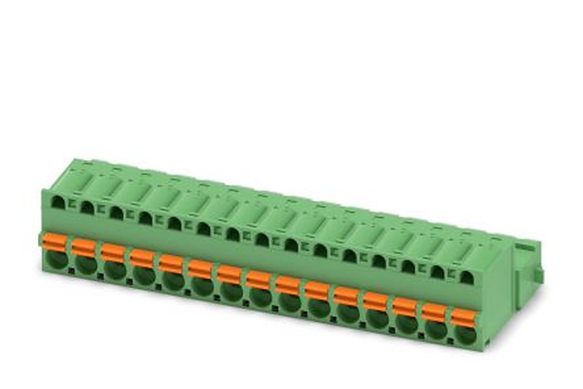 Phoenix Contact FKIC 2.5/15-ST-5.08-RN Series Pluggable Terminal Block, 15-Contact, 5.08 mm Pitch, 1 Row, 1925993