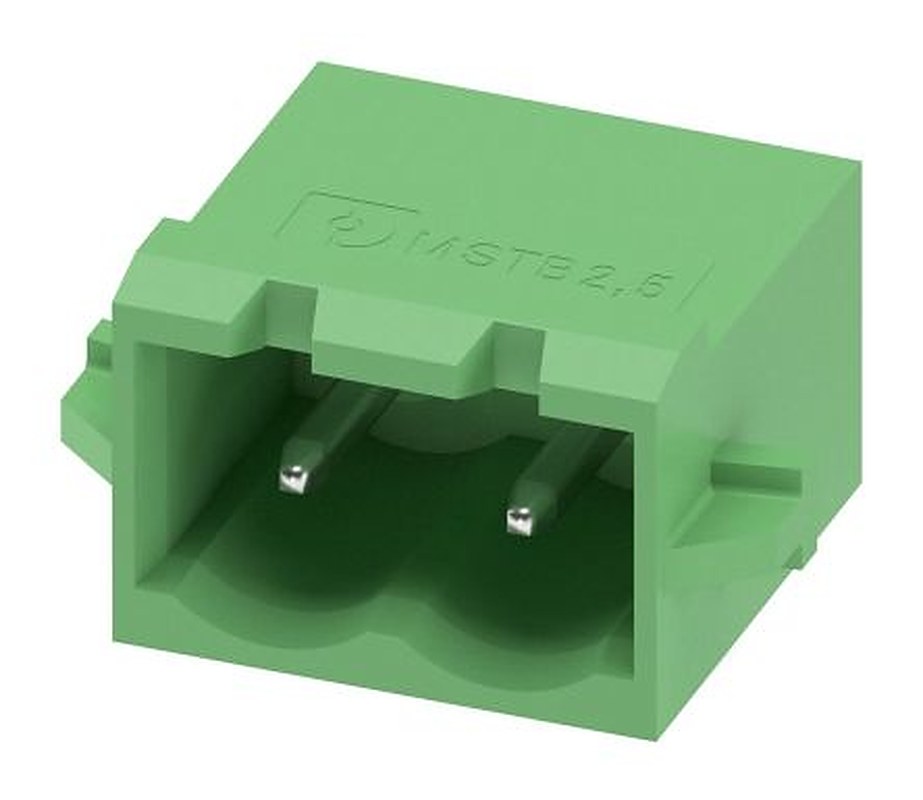 Phoenix Contact MSTBA 2.5/2-G-5.08-RN Series Pluggable Terminal Block, 2-Contact, 5.08 mm Pitch, 1 Row, 1926015