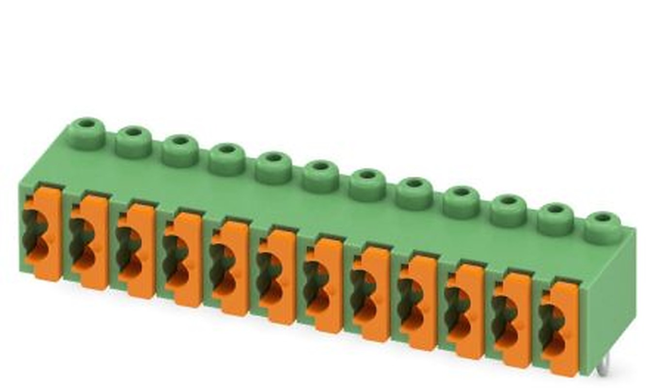 Phoenix Contact FK-MPT 0.5/12-3.5-H Series Horizontal PCB Terminal Block, 12 Contact(s), 3.5 mm Pitch, 1 Row