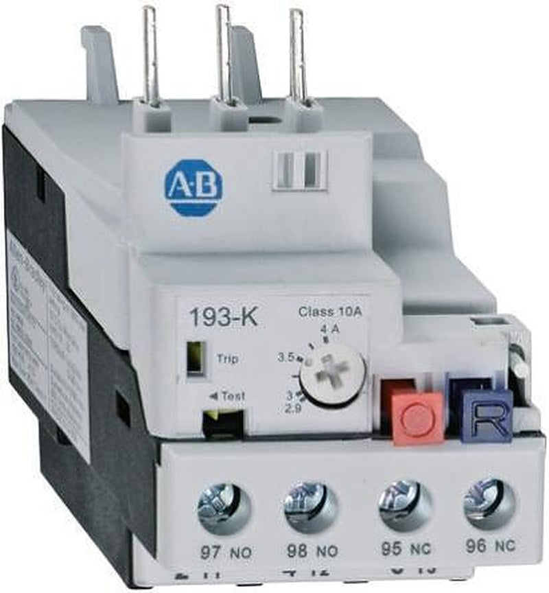 Allen Bradley, 193K Overload Relay 1 NO/1 NC, 0.55A, 0.8 A F.L.C, 800mA Contact Rating, 6 W, 690V ac