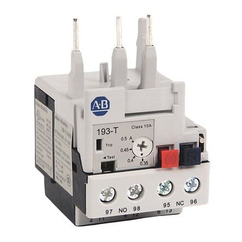 Allen Bradley, 193-T1 Overload Relay, 0.35A, 0.5 A F.L.C, 2mA Contact Rating, 6 W, 15V