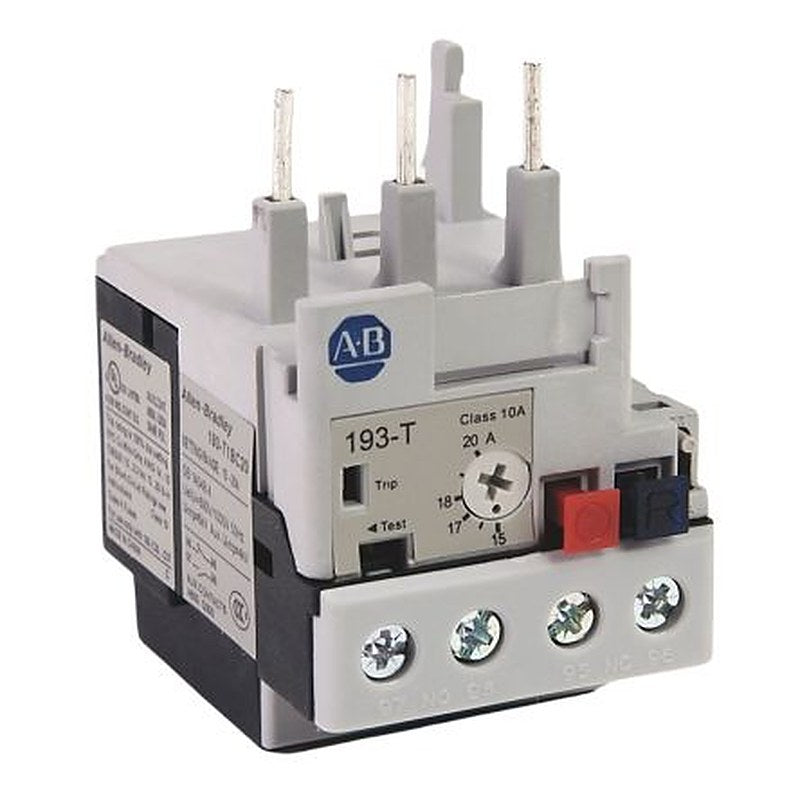 Allen Bradley, 193-T1 Overload Relay, 15A, 20 A F.L.C, 2mA Contact Rating, 6 W, 15V