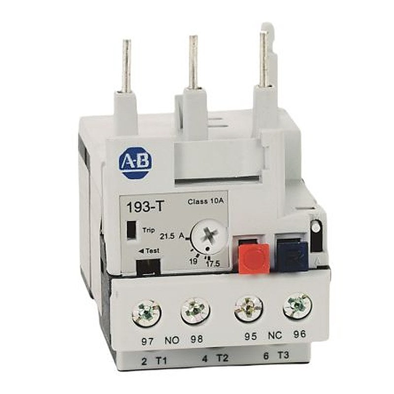 Allen Bradley, 193-T1 Overload Relay, 17.5A, 21.5 A F.L.C, 2mA Contact Rating, 6 W, 15V