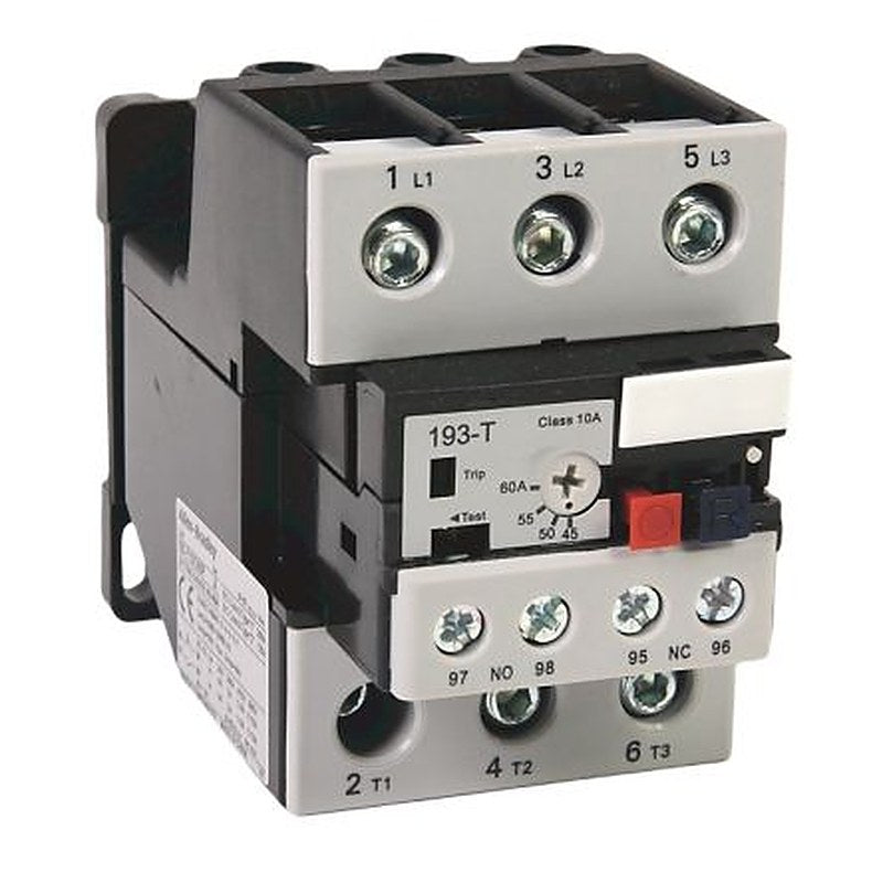 Allen Bradley, 193-T1 Overload Relay, 45A, 60 A F.L.C, 2mA Contact Rating, 18 W, 15V