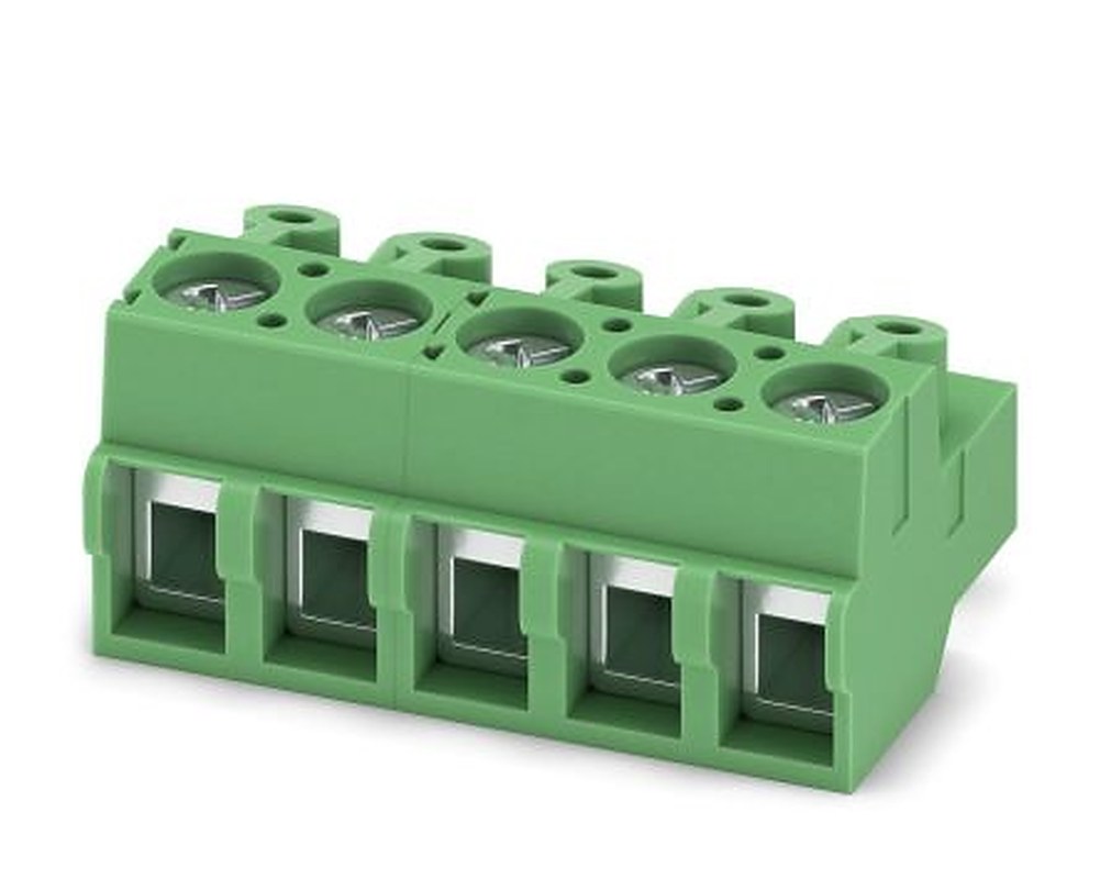 Phoenix Contact PT 1.5/ 5-PVH-5.0-A Series Pluggable Terminal Block, 5-Contact, 5 mm Pitch, 1 Row, 1935048