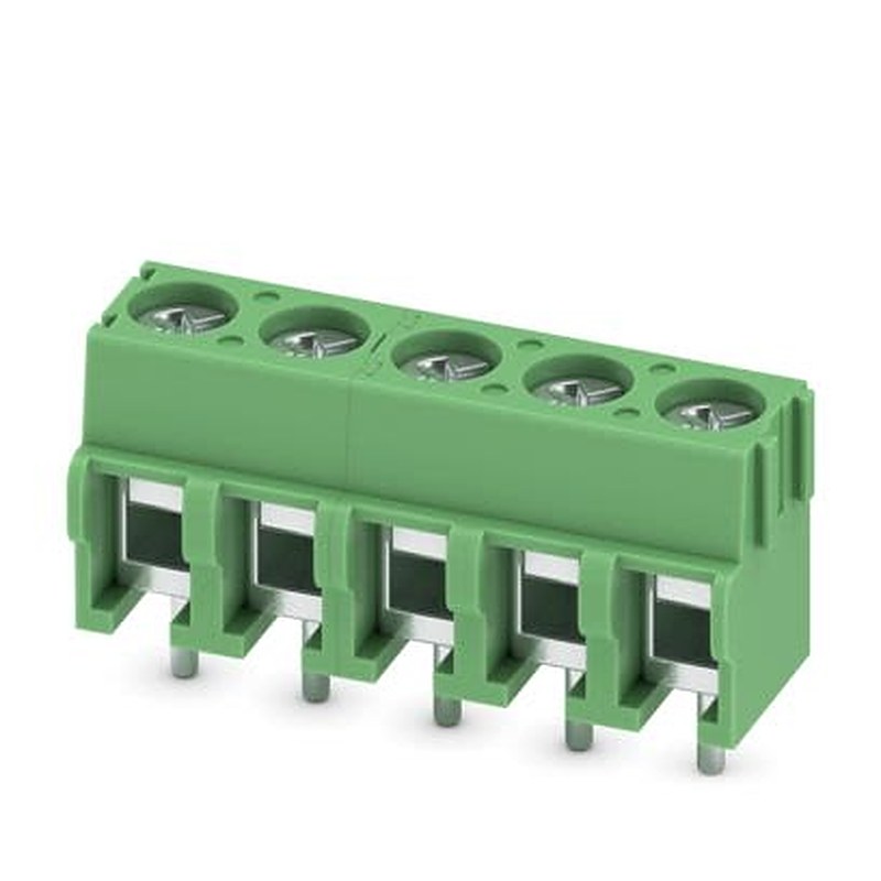 Phoenix Contact PCB Terminal Block, 5-Contact, 5 mm Pitch, Wave Soldering Mount, 1 Row