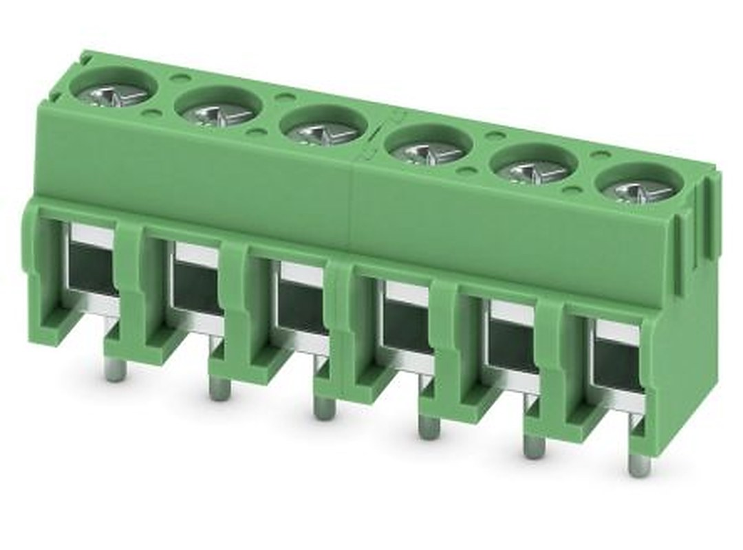 Phoenix Contact PT Series 0° Wave Soldering Mount PCB Terminal Block, 6 Contact(s), 5 mm Pitch, 1 Row