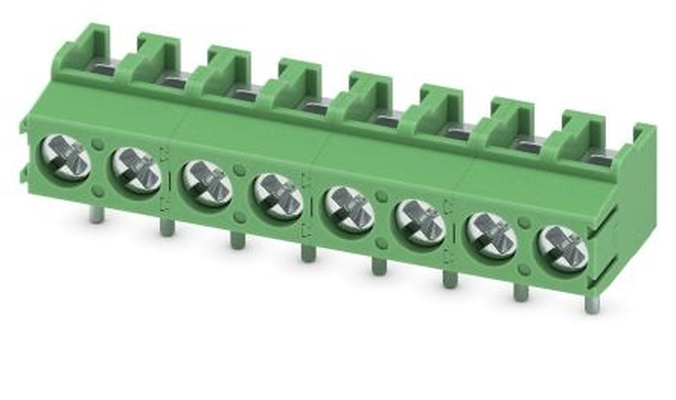 Phoenix Contact PT 1.5/8-5.0-V Series Right Angle PCB Terminal Block, 8 Contact(s), 5 mm Pitch, 1 Row