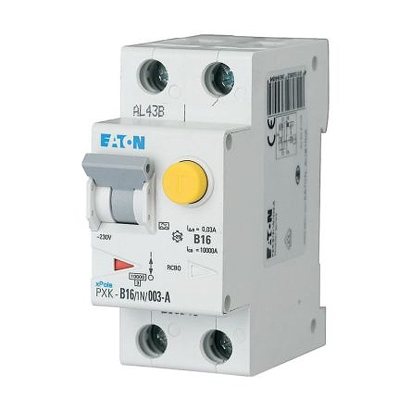 Eaton Residual Current Circuit Breaker with Overload Protection, 16A Current Rating, 1-Pole, 300 mA Trip Sensitivity,