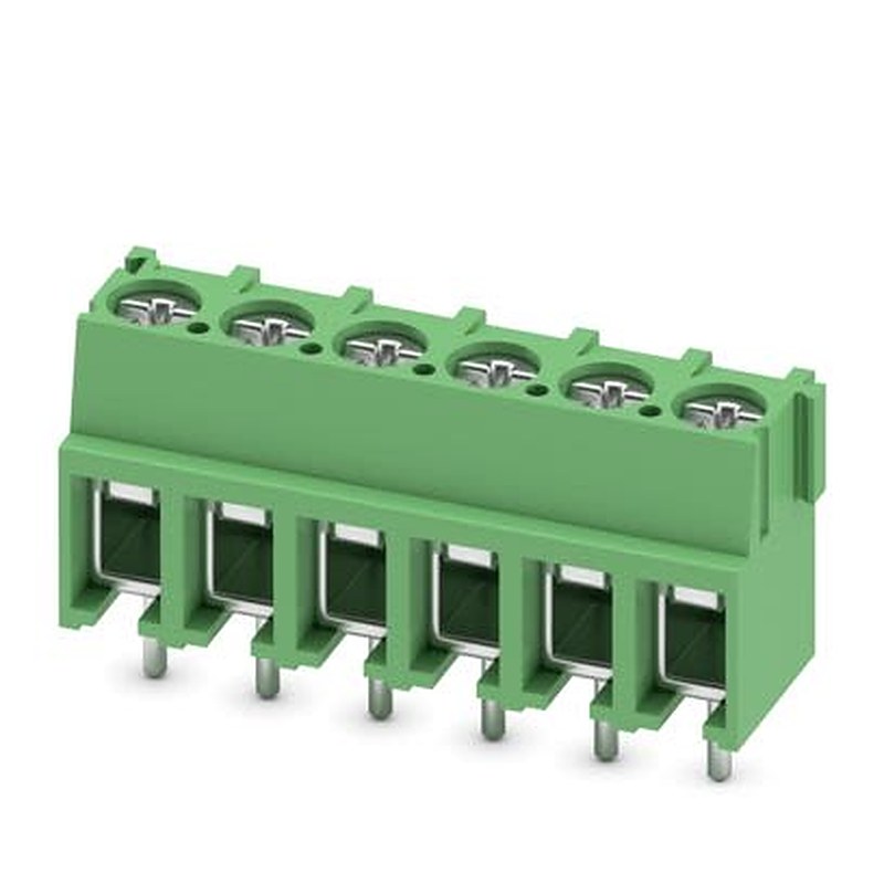 Phoenix Contact PCB Terminal Block, 6-Contact, 5 mm Pitch, Wave Soldering Mount, 1 Row