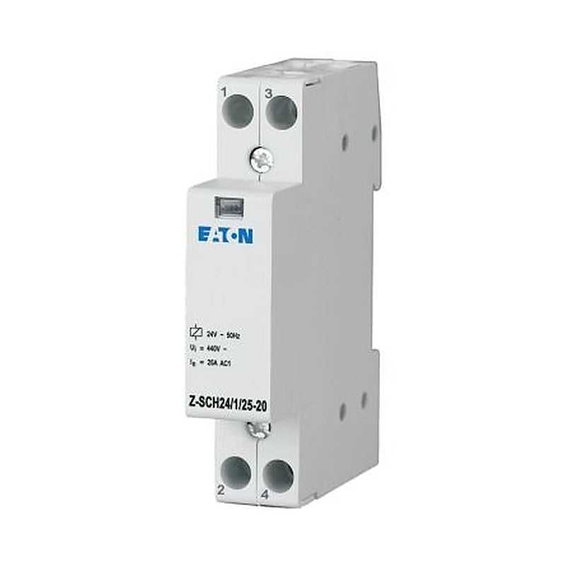 Eaton Z-SCH Installation Contactor, 24V Coil, 2-Pole, 25 A 24V, 2 NO, 440V