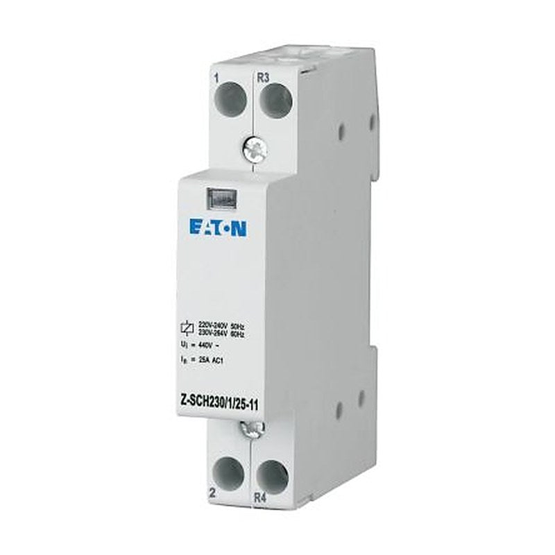 Eaton Z-SCH Installation Contactor, 230V Coil, 2-Pole, 25 A 230V, 1 NO/1 NC, 440V