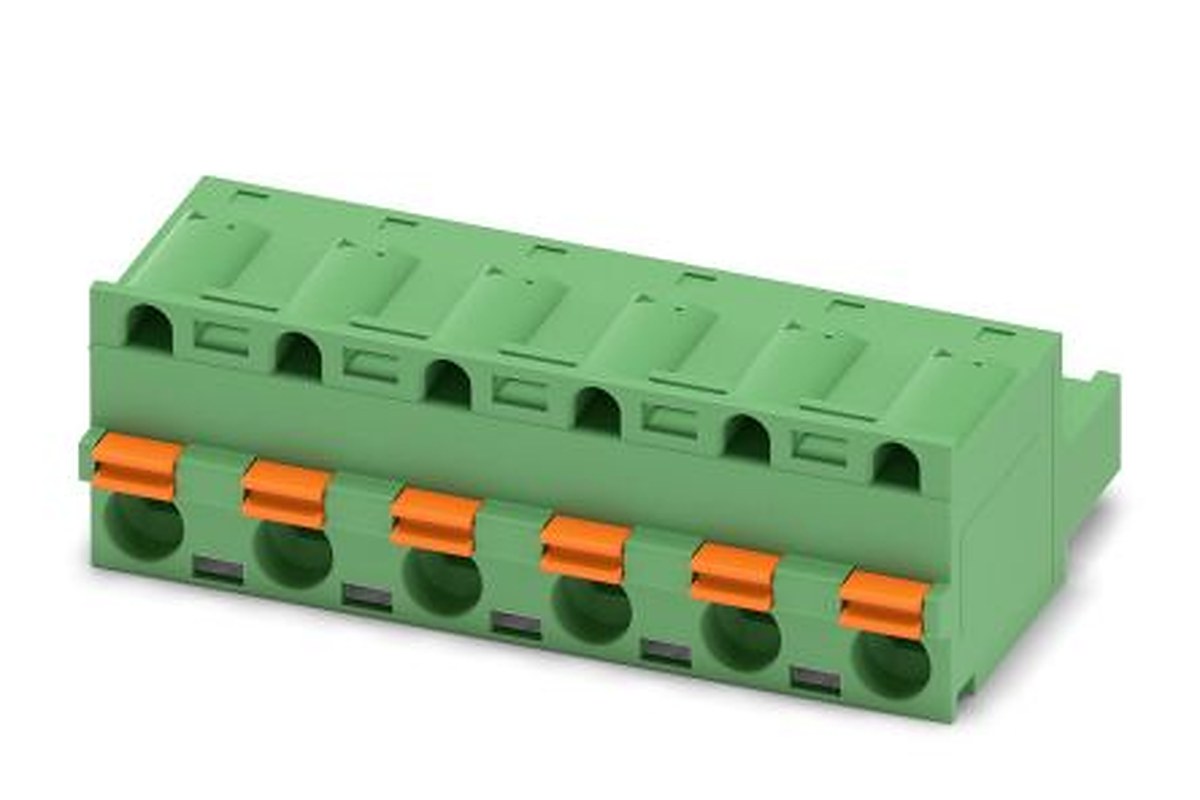 Phoenix Contact GFKC 2.5/6-ST-7.5 Series Pluggable Terminal Block, 6-Contact, 7.5 mm Pitch, 1 Row, 1939455