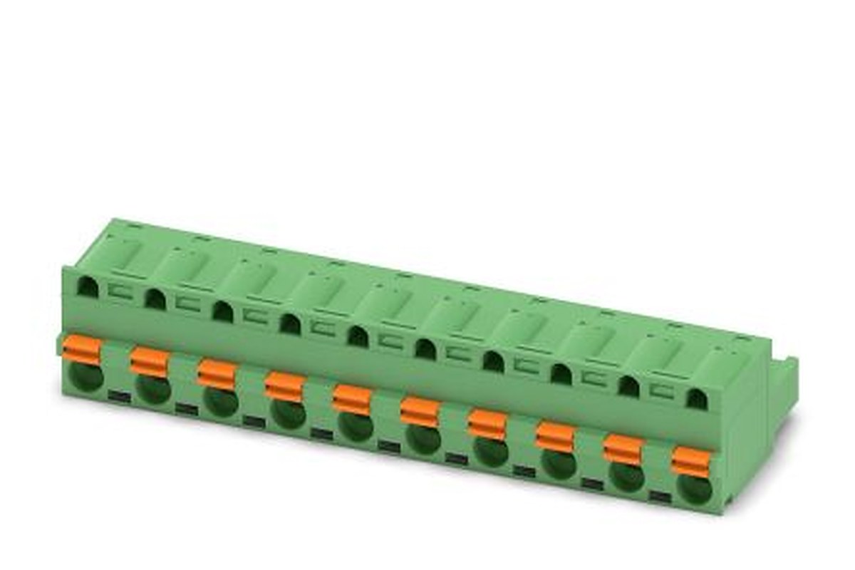 Phoenix Contact GFKC 2.5/10-ST-7.5 Series Pluggable Terminal Block, 10-Contact, 7.5 mm Pitch, 1 Row, 1939497