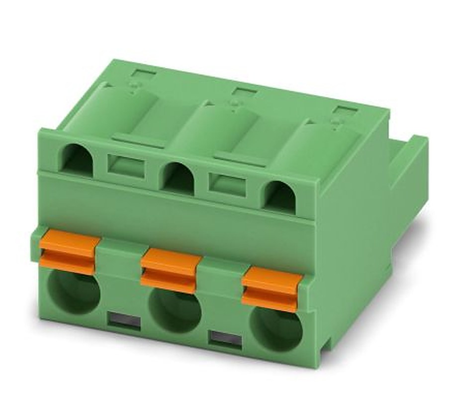 Phoenix Contact GFKC 2.5/3-ST-7.62 Series Pluggable Terminal Block, 3-Contact, 7.62 mm Pitch, 1 Row, 1939646