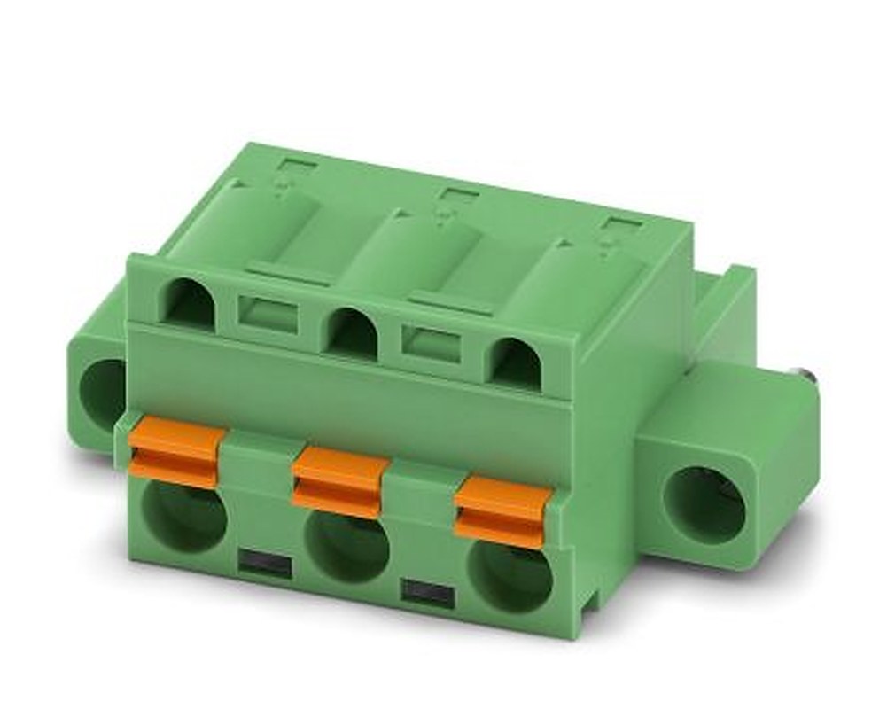 Phoenix Contact GFKC 2.5/3-STF-7.62 Series Pluggable Terminal Block, 3-Contact, 7.62 mm Pitch, 1 Row, 1939756