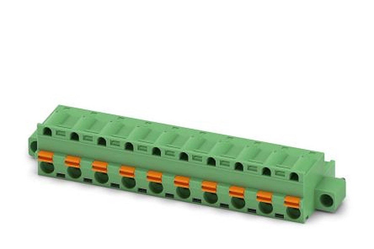 Phoenix Contact GFKC 2.5/10-STF-7.62 Series Pluggable Terminal Block, 10-Contact, 7.62 mm Pitch, 1 Row, 1939824