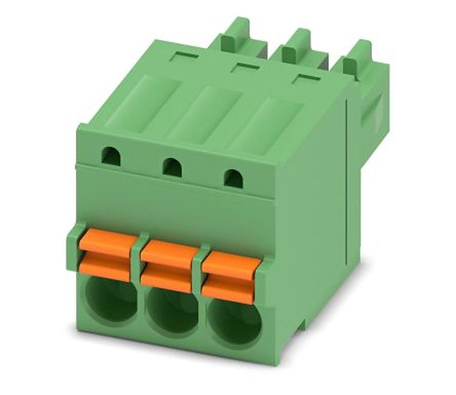 Phoenix Contact FK-MCP 1.5/3-ST-3.5 Series Pluggable Terminal Block, 3-Contact, 3.5 mm Pitch, 1 Row