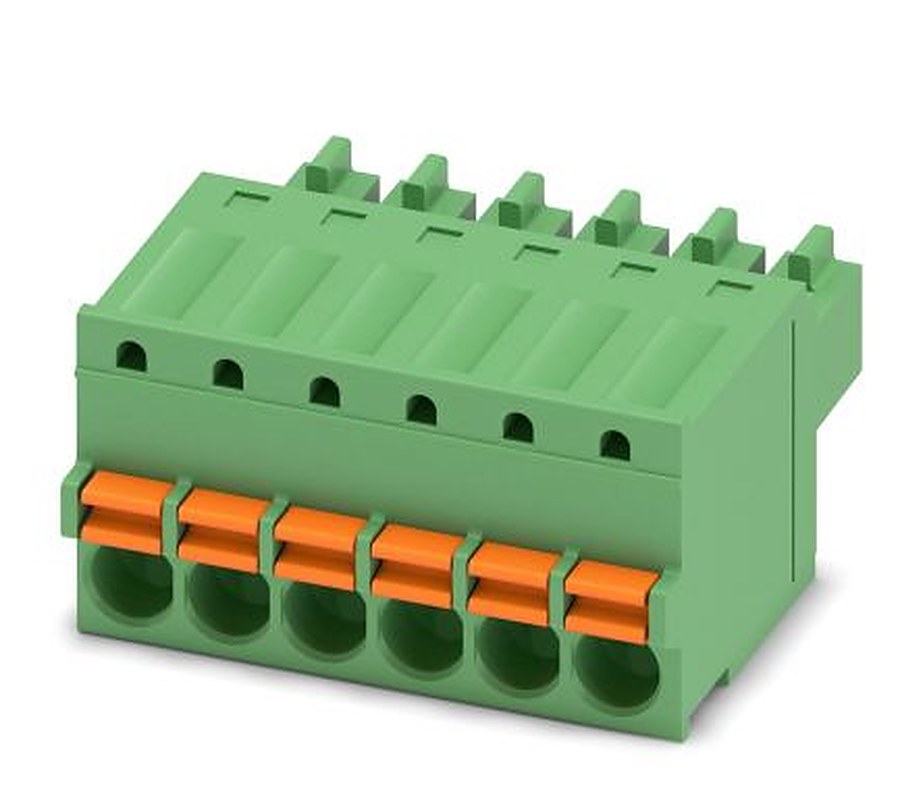 Phoenix Contact FK-MCP 1.5/6-ST-3.5 Series Pluggable Terminal Block, 6-Contact, 3.5 mm Pitch, 1 Row