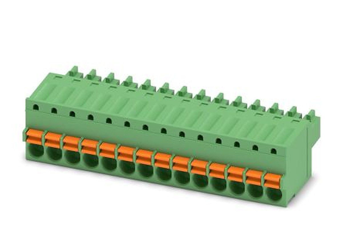 Phoenix Contact FK-MCP 1.5/14-ST-3.5 Series Pluggable Terminal Block, 14-Contact, 3.5 mm Pitch, 1 Row, 1940020