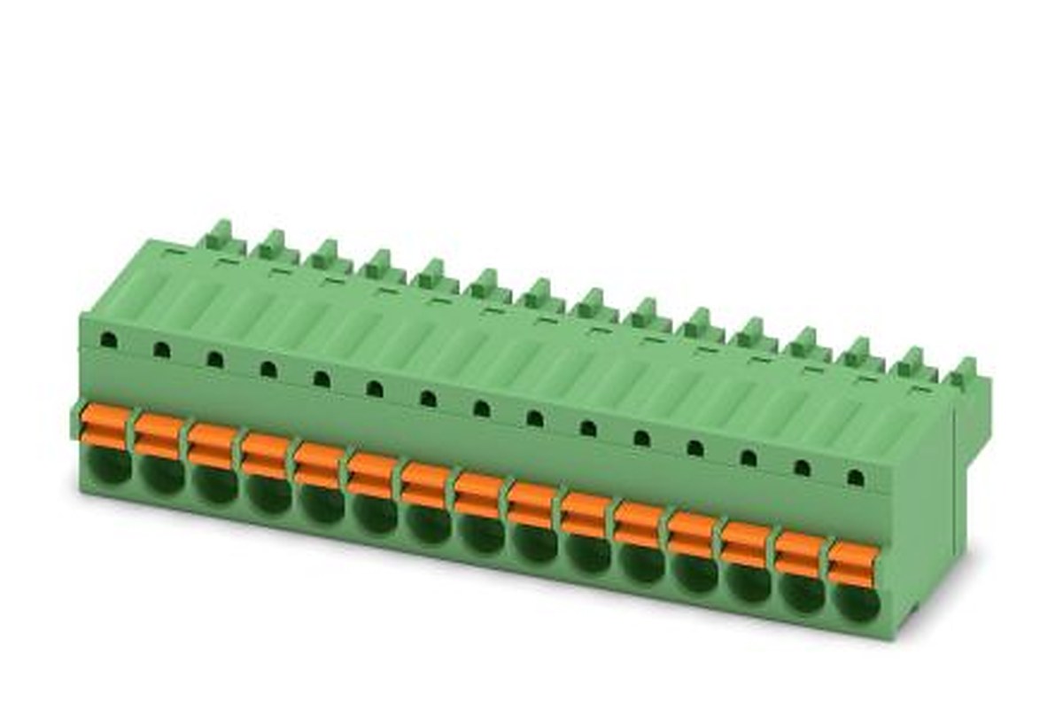 Phoenix Contact FK-MCP 1.5/15-ST-3.5 Series Pluggable Terminal Block, 15-Contact, 3.5 mm Pitch, 1 Row, 1940033