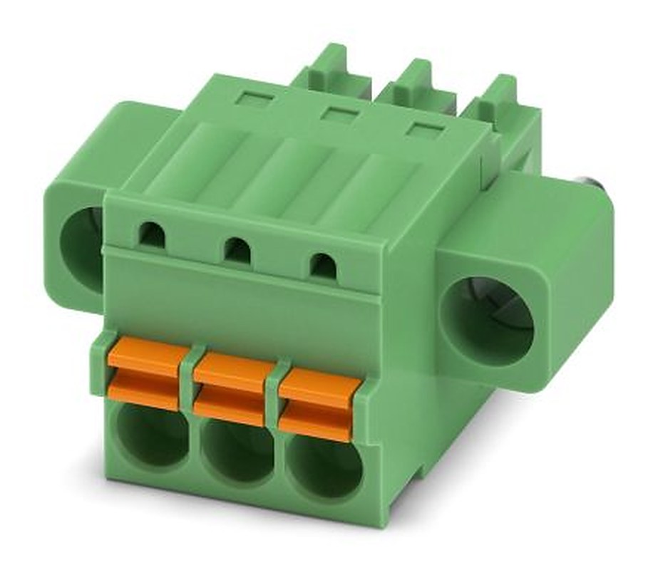Phoenix Contact FK-MCP 1.5/3-STF-3.5 Series Pluggable Terminal Block, 3-Contact, 3.5 mm Pitch, 1 Row, 1940101
