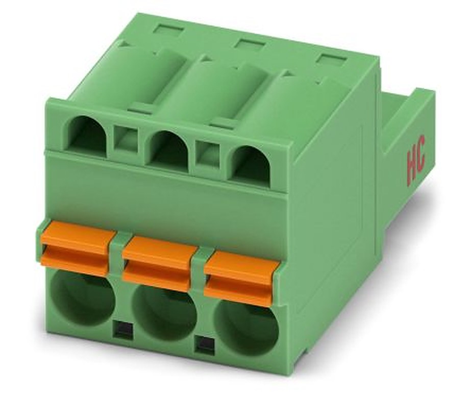 Phoenix Contact FKC 2.5 HC/3-ST Series Pluggable Terminal Block, 3-Contact, 5 mm Pitch, 1 Row, 1942167