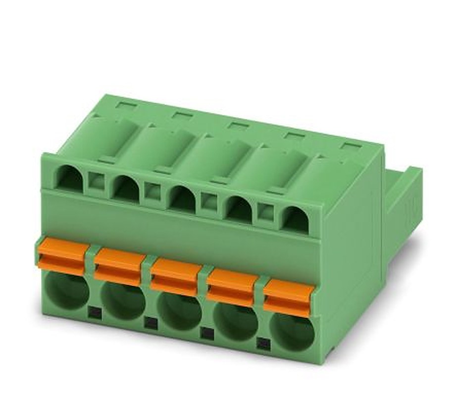 Phoenix Contact FKC 2.5 HC/5-ST Series Pluggable Terminal Block, 5-Contact, 5 mm Pitch, 1 Row, 1942183