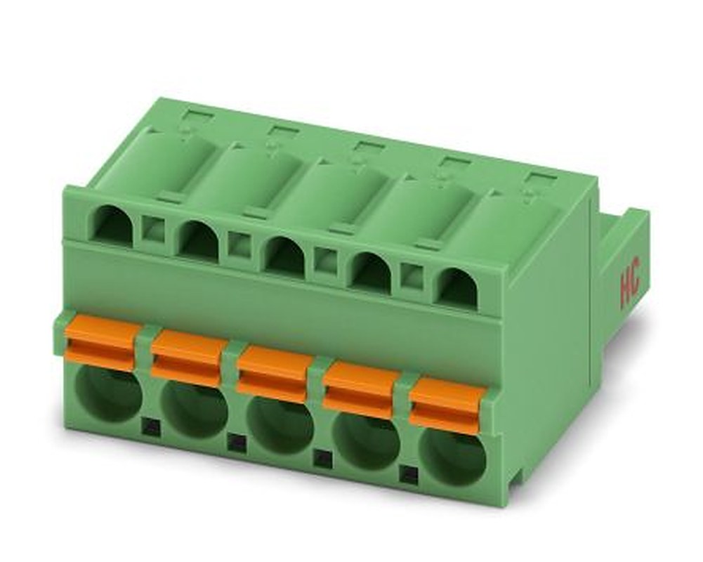Phoenix Contact FKC 2.5 HC/5-ST-5.08 Series Pluggable Terminal Block, 5-Contact, 5.08 mm Pitch, 1 Row, 1942400