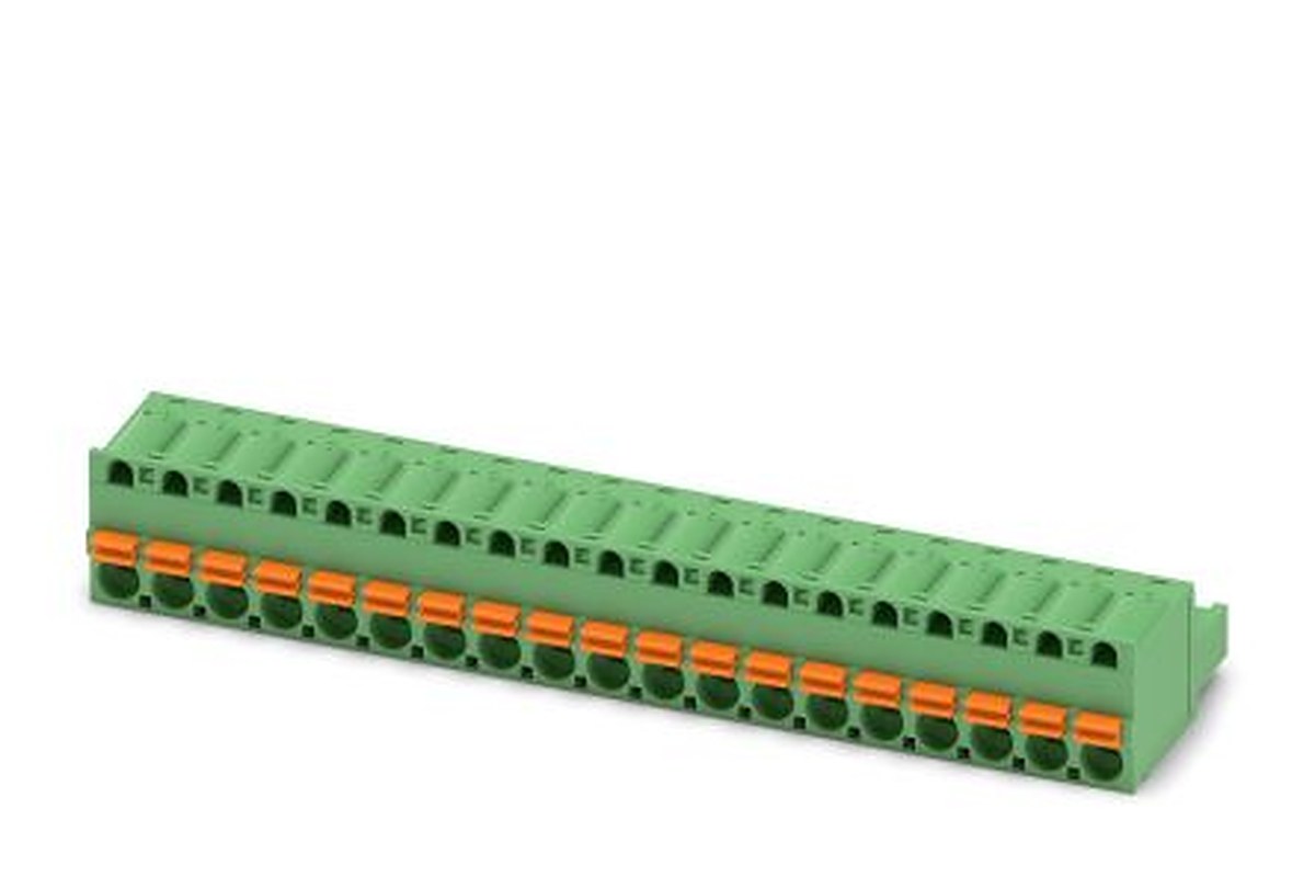 Phoenix Contact FKC 2.5/19-ST-5.08 Series Pluggable Terminal Block, 19-Contact, 5.08 mm Pitch, 1 Row, 1945038