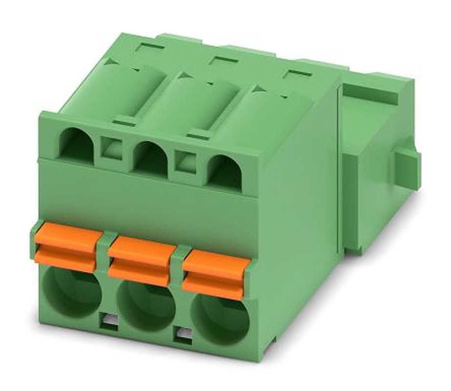 Phoenix Contact FKIC 2.5/3-ST-RN Series Pluggable Terminal Block, 3-Contact, 5 mm Pitch, 1 Row, 1946914