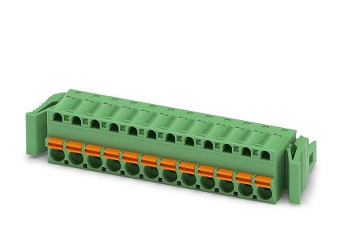 Phoenix Contact FKC 2.5/12-ST-RF Series Pluggable Terminal Block, 12-Contact, 5 mm Pitch, 1 Row, 1947159