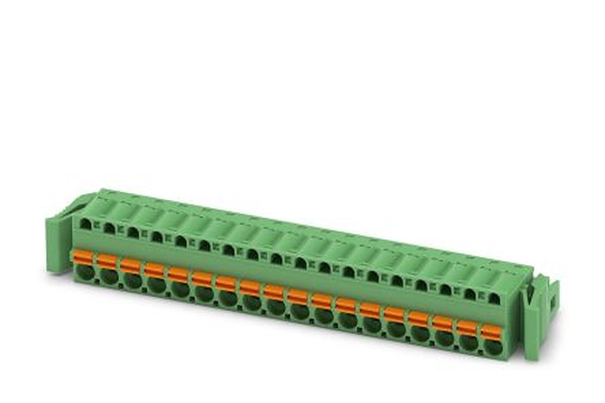 Phoenix Contact FKC 2.5/18-ST-RF Series Pluggable Terminal Block, 18-Contact, 5 mm Pitch, 1 Row, 1947214