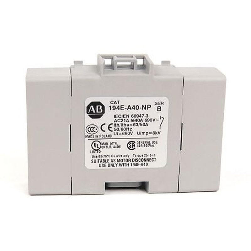 Allen Bradley Switch Disconnector, 3-Pole, 40 A, 100A