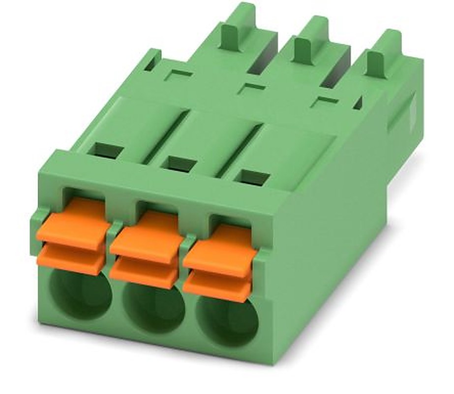 Phoenix Contact FMC 1.5/3-ST-3.5 Series Pluggable Terminal Block, 3-Contact, 3.5 mm Pitch, 1 Row