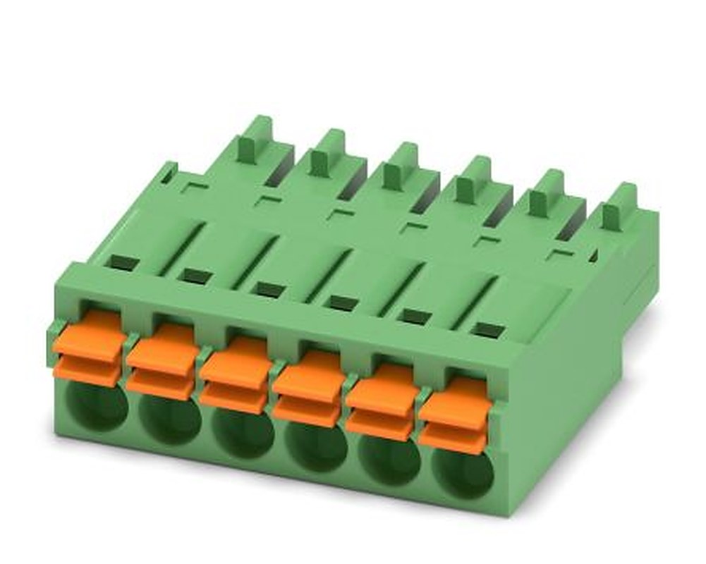 Phoenix Contact FMC 1.5/6-ST-3.5 Series Pluggable Terminal Block, 6-Contact, 3.5 mm Pitch, 1 Row, 1952306