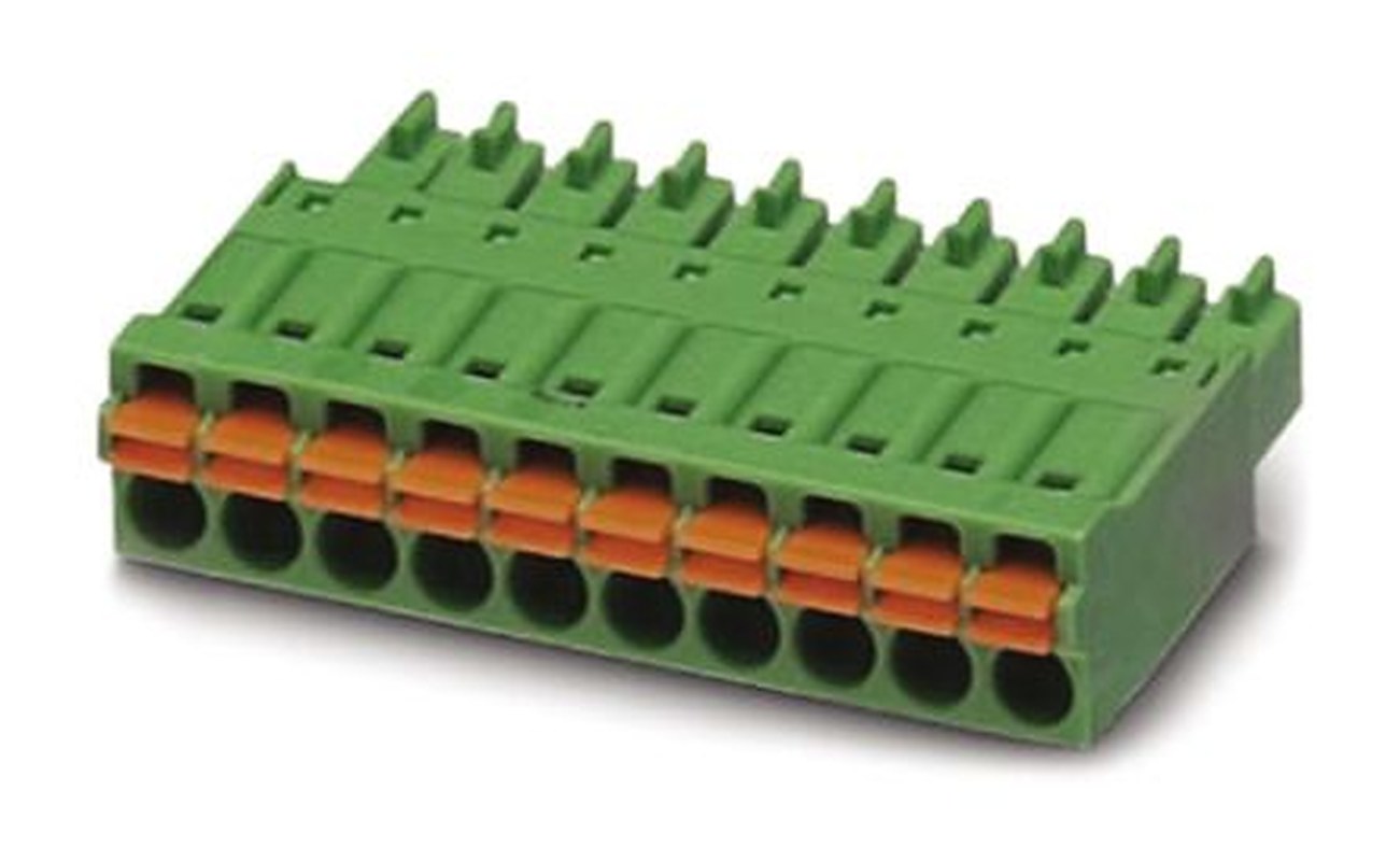 Phoenix Contact FMC 1.5/10-ST-3.5 Series Pluggable Terminal Block, 10-Contact, 3.5 mm Pitch, 1 Row, 1952348