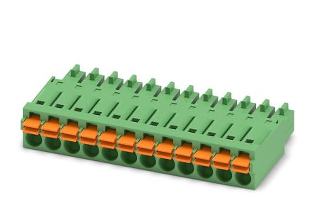 Phoenix Contact FMC 1.5/12-ST-3.5 Series Pluggable Terminal Block, 12-Contact, 3.5 mm Pitch, 1 Row