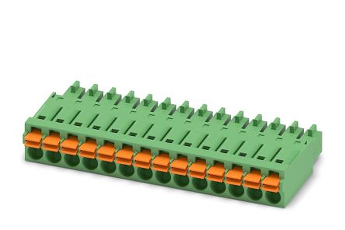 Phoenix Contact FMC 1.5/14-ST-3.5 Series Pluggable Terminal Block, 14-Contact, 3.5 mm Pitch, 1 Row, 1952380