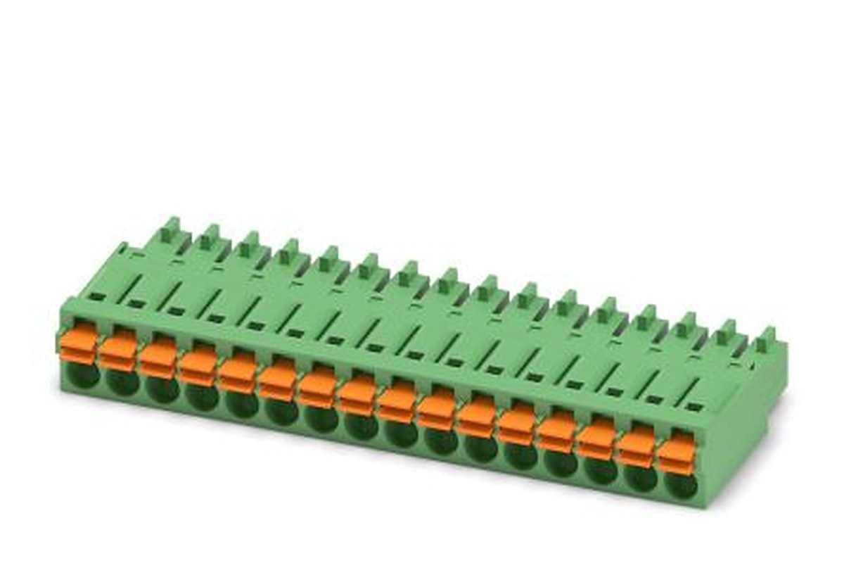 Phoenix Contact FMC 1.5/16-ST-3.5 Series Pluggable Terminal Block, 16-Contact, 3.5 mm Pitch, 1 Row, 1952403