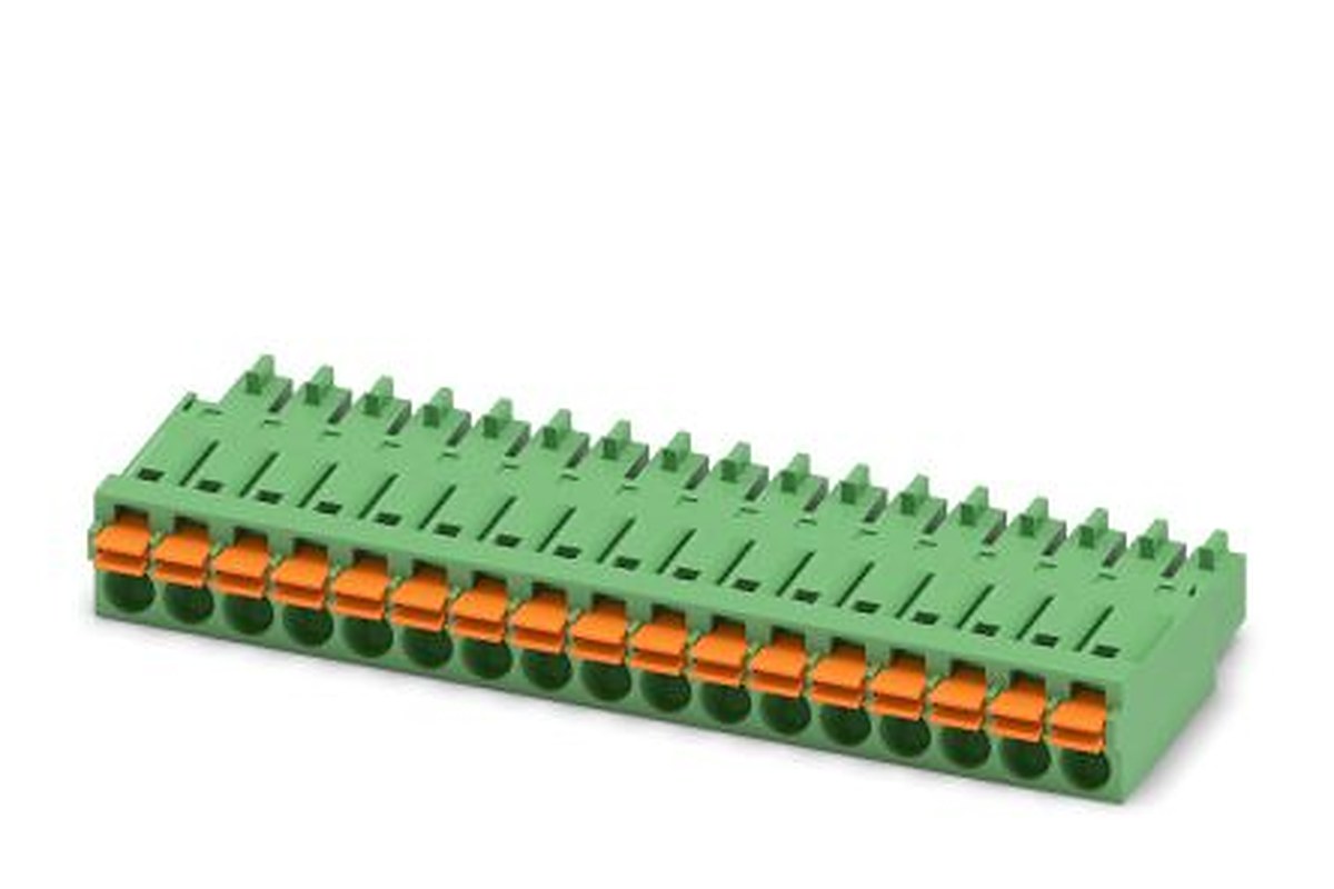 Phoenix Contact FMC 1.5/17-ST-3.5 Series Pluggable Terminal Block, 17-Contact, 3.5 mm Pitch, 1 Row, 1952416