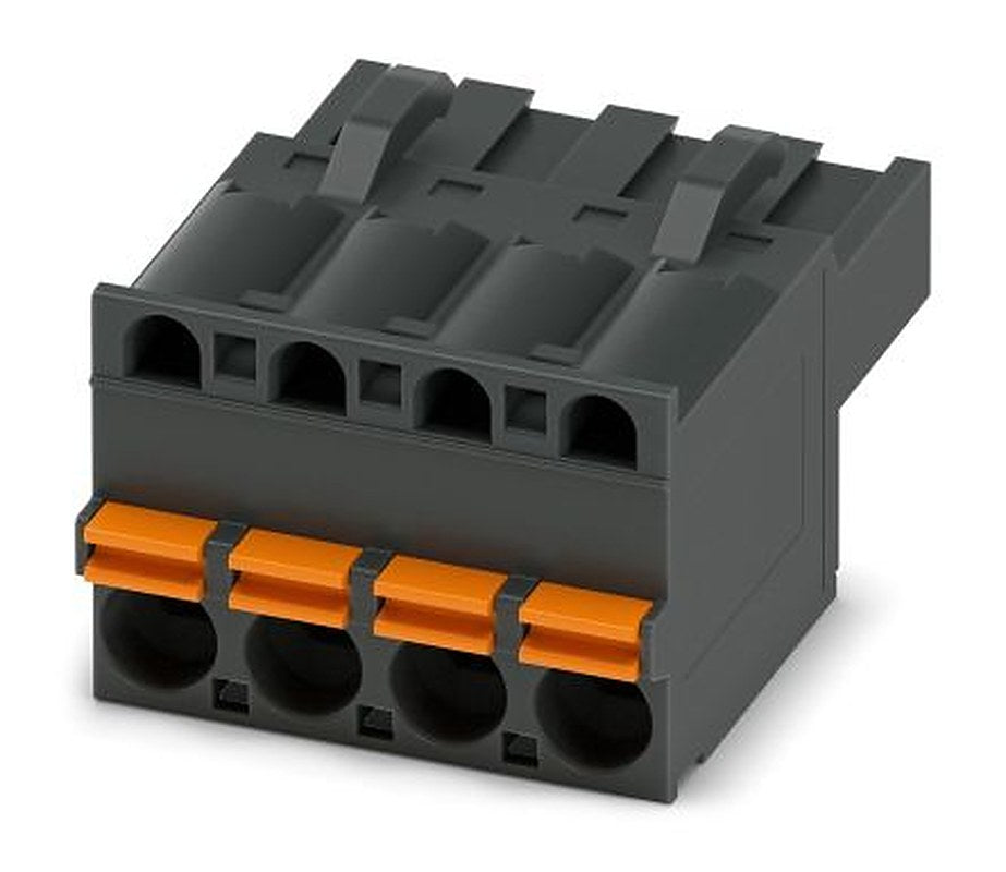 Phoenix Contact 5/4-ST BK, FKCT 2 Series Pluggable Terminal Block, 4-Contact, 5 mm Pitch, Surface, 1 Row