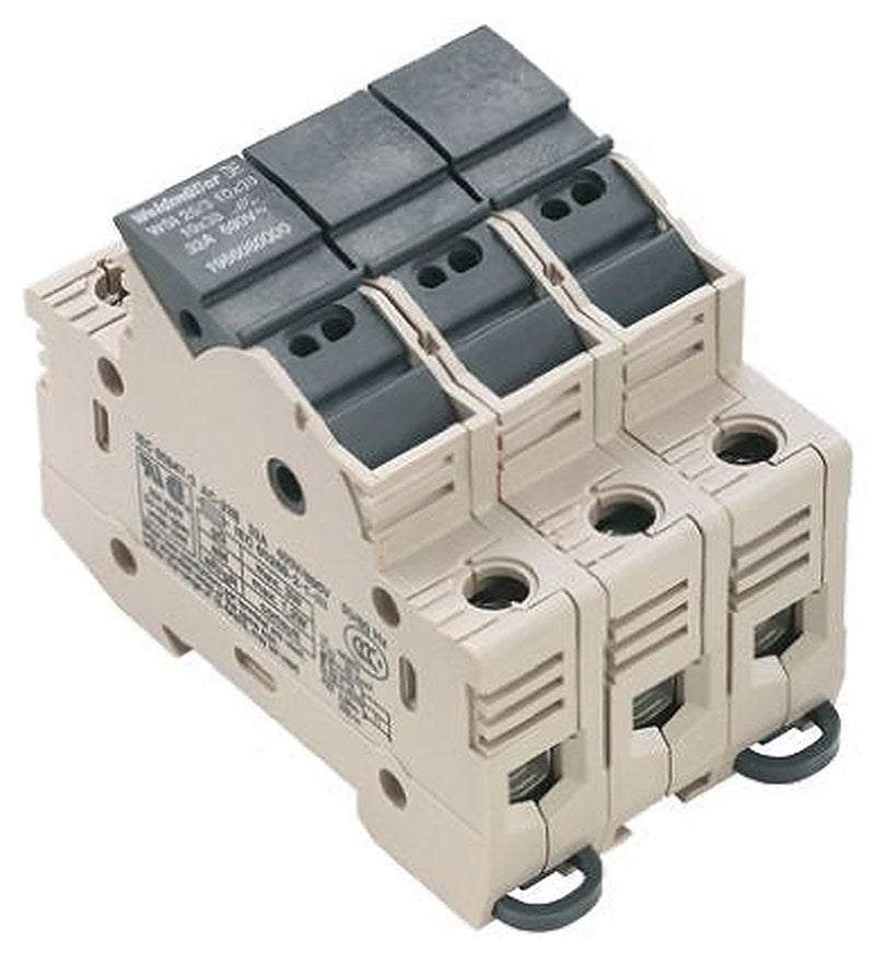 Weidmüller 1966080000 W Series Fused DIN Rail Terminal Beige, 1-Level Fused, Screw