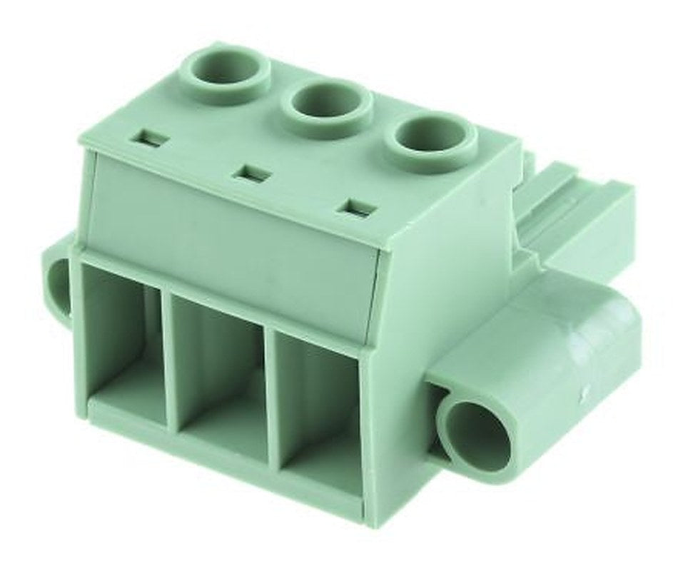 Phoenix Contact PC 16/3-STF-10.16 Series Pluggable Terminal Block, 3-Contact, 10.16 mm Pitch, 1 Row, 1967469