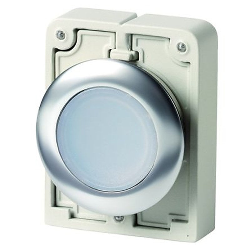 Eaton RMQ-Titan Series White Momentary Spring Return Push Button Switch, 30.5 mm Cutout, IP69, IP67, IP66, IEC, EN