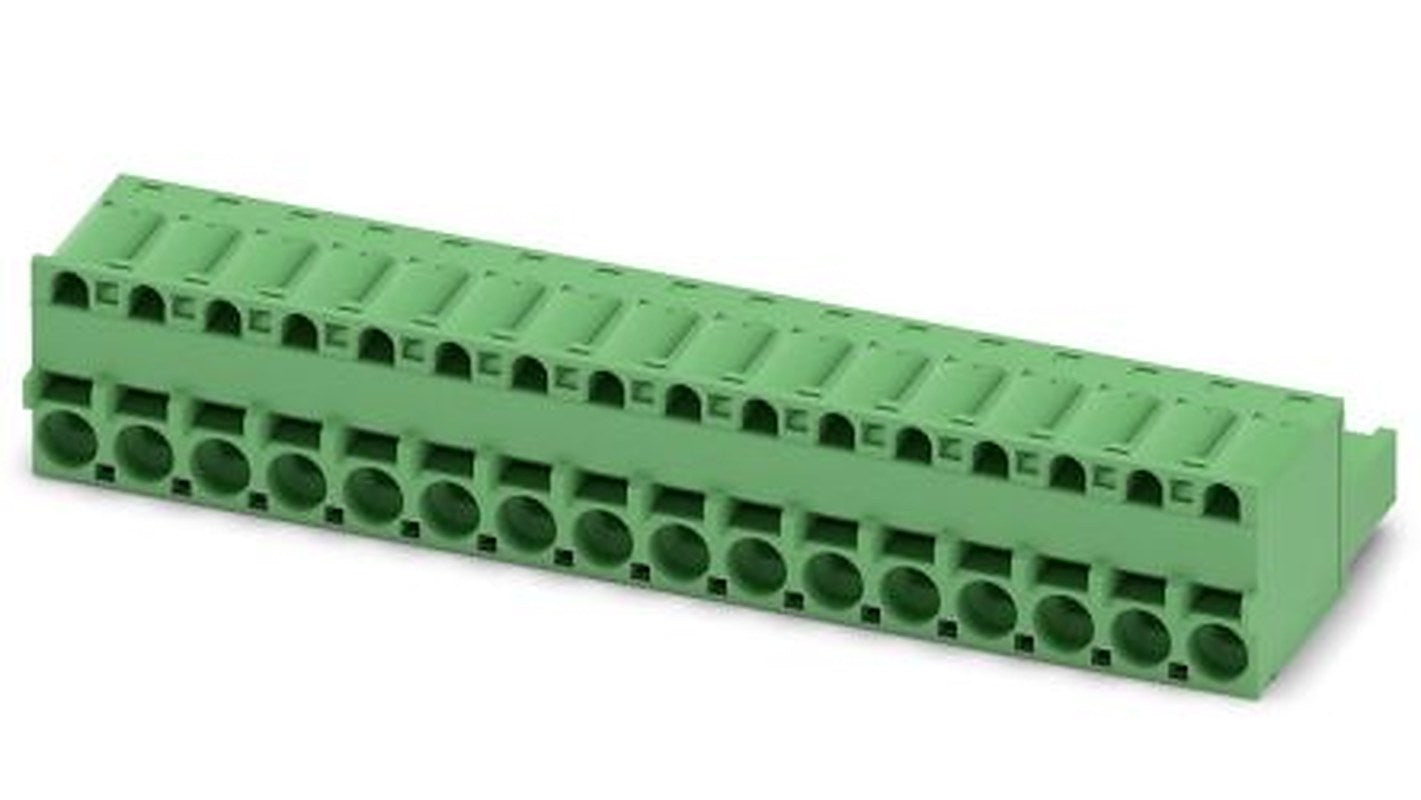 Phoenix Contact FKCS 2.5/16-ST Series Pluggable Terminal Block, 16-Contact, 5 mm Pitch, 1 Row, 1974876