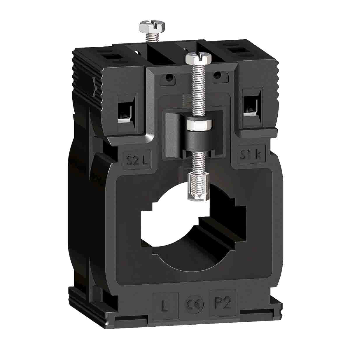 Schneider Electric METSECT5MA040 is a current transformer which is tropicalized for bus bar mount having an accuracy Class 0.5 at 3 V ac and Class 1 at 5 V ac This current transformer has Class B electrical insulation class and comes with seal. Comes with an Insulated locking screw mounting mode and a bus bar for support. Schneider ElectricMETSECT5MA040 meets various environmental and other standards such as VDE 0414 and IEC 61869-2. This particular transformer 0.511kg and offers Green Premium product susta
