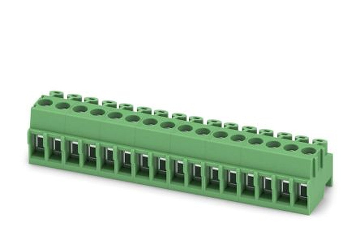 Phoenix Contact PT 1.5/16-PH-3.5 Series Pluggable Terminal Block, 16-Contact, 3.5 mm Pitch, 1 Row, 1984455