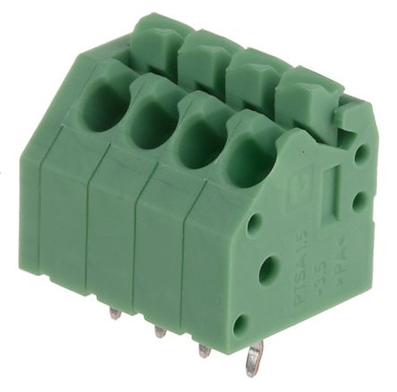 Phoenix Contact PTSA 1.5/4-3.5-F Series 45° PCB Terminal Block, 4 Contact(s), 3.5 mm Pitch, 1 Row